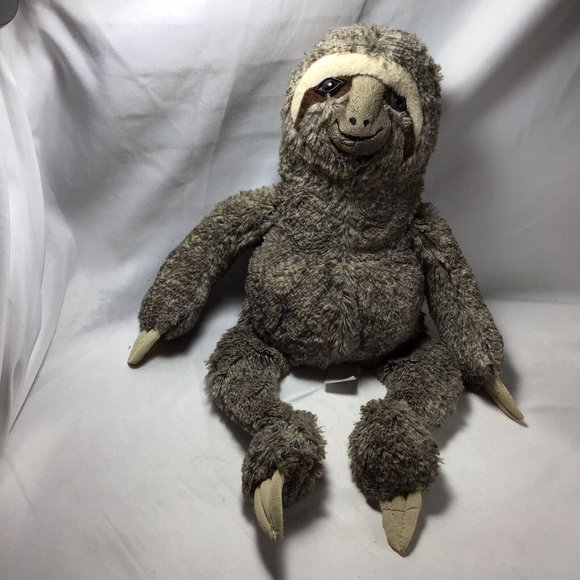 Sloth Plush Three Toed Clawed 18” Stuffed Animal Toy Realistic Brown Tan Hug Fun - Picture 5 of 9